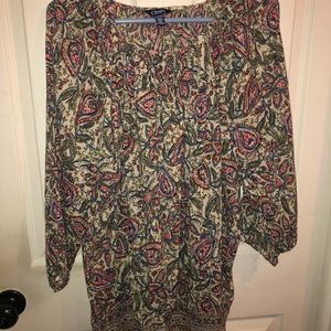 - - Chaps 2X paisley lightweight long sleeve top